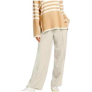 Cambio Linda Tailored Trouser Wide Leg Flat Front Beige US 8